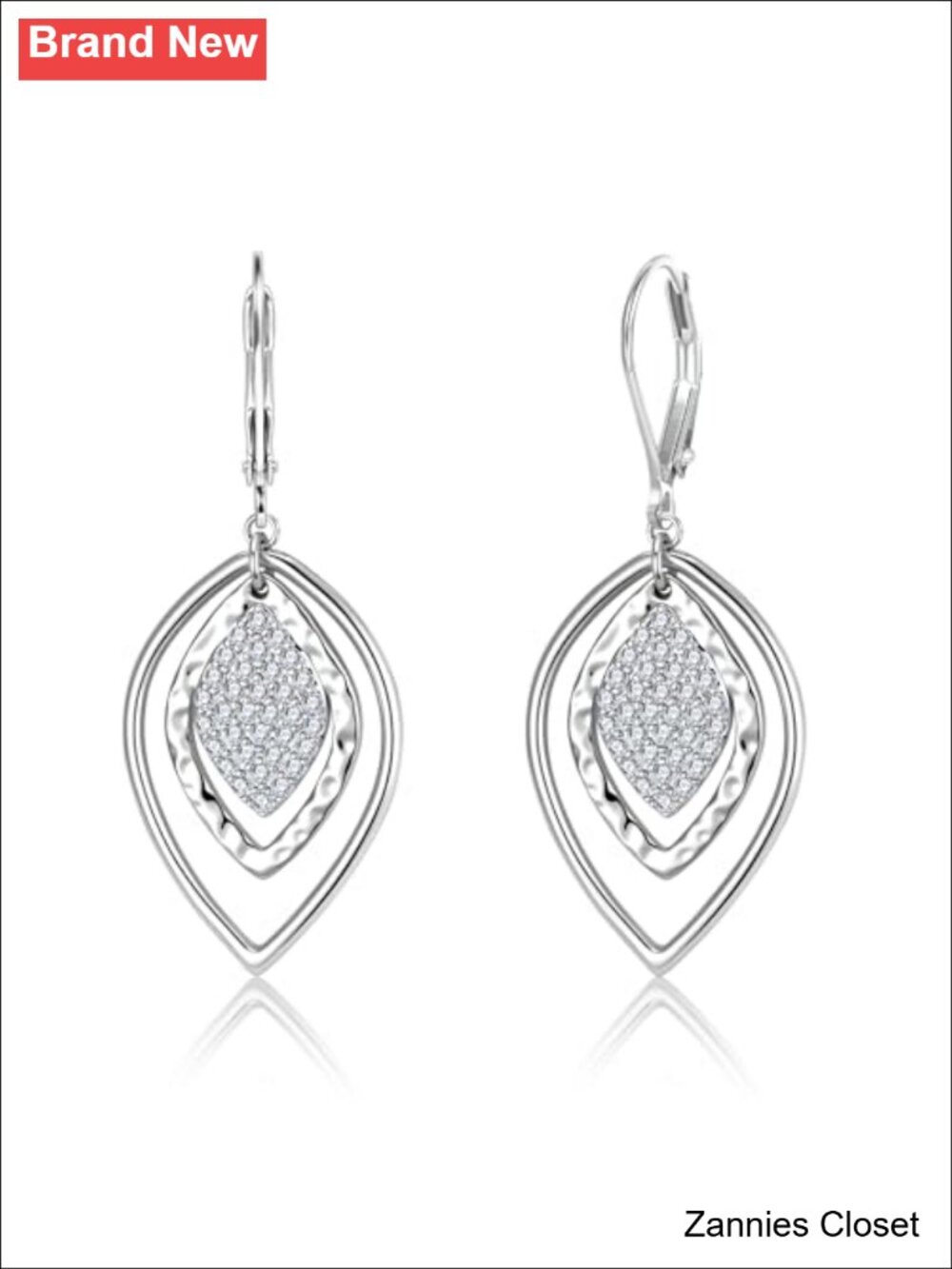 ✨ALEXCRAFT Silver Brass Leverback Dangle Statement Earrings for Women